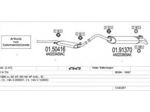 MTS C020257000628 išmetimo sistema 
 Išmetimo sistema -> Išmetimo sistema, visa