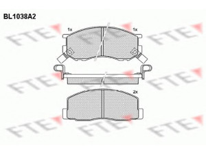 FTE BL1038A2 stabdžių trinkelių rinkinys, diskinis stabdys 
 Techninės priežiūros dalys -> Papildomas remontas
04465-27010, 04465-27030, 04465-28010