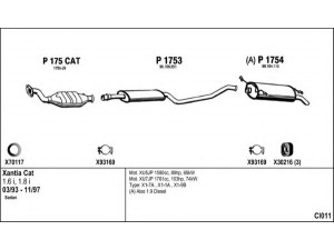 FENNO CI011 išmetimo sistema 
 Išmetimo sistema -> Išmetimo sistema, visa