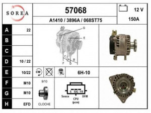 EAI 57068 kintamosios srovės generatorius
1477740, 4M5T10300UB, 4M5T10300UC