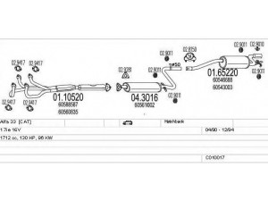 MTS C010017000279 išmetimo sistema 
 Išmetimo sistema -> Išmetimo sistema, visa