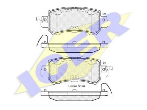 ICER 182056 stabdžių trinkelių rinkinys, diskinis stabdys 
 Techninės priežiūros dalys -> Papildomas remontas
DAY3-26-48ZA, K0Y1-26-48Z