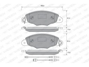 WEEN 151-1848 stabdžių trinkelių rinkinys, diskinis stabdys 
 Techninės priežiūros dalys -> Papildomas remontas
425184