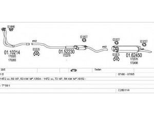 MTS C260114006018 išmetimo sistema 
 Išmetimo sistema -> Išmetimo sistema, visa