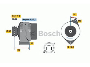 BOSCH 0 986 035 601 kintamosios srovės generatorius 
 Elektros įranga -> Kint. sr. generatorius/dalys -> Kintamosios srovės generatorius
27060 16010, 27060 16011, 27060 16012