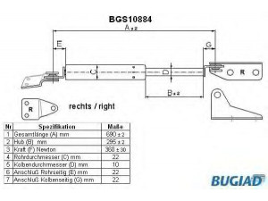 BUGIAD BGS10884 dujinė spyruoklė, bagažinė 
 Priedai -> Bagažinė/pakrovimo skyrius
81850-75F00-000