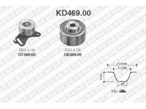 SNR KD469.00 paskirstymo diržo komplektas 
 Techninės priežiūros dalys -> Papildomas remontas
13503-54020, 13505-54010