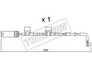 TRUSTING SU.222 įspėjimo kontaktas, stabdžių trinkelių susidėvėjimas 
 Stabdžių sistema -> Susidėvėjimo indikatorius, stabdžių trinkelės
34 35 6 773 017, 34 35 6 783 230