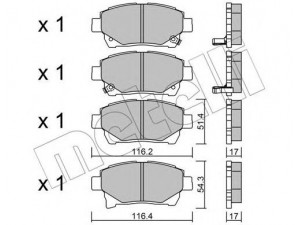 METELLI 22-0877-0 stabdžių trinkelių rinkinys, diskinis stabdys 
 Techninės priežiūros dalys -> Papildomas remontas
04465-74020