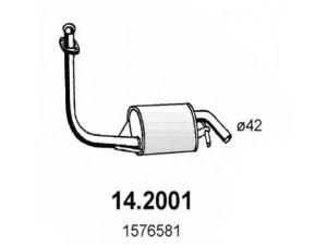 ASSO 14.2001 priekinis duslintuvas 
 Išmetimo sistema -> Duslintuvas
1576581, 5012394, 5018207, 6100884
