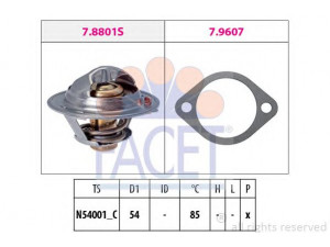FACET 7.8801 termostatas, aušinimo skystis 
 Aušinimo sistema -> Termostatas/tarpiklis -> Thermostat