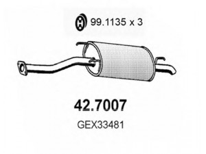 ASSO 42.7007 galinis duslintuvas 
 Išmetimo sistema -> Duslintuvas
GEX33481, WCG10005, WCG10005EVA