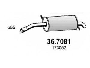 ASSO 36.7081 galinis duslintuvas 
 Išmetimo sistema -> Duslintuvas
1726ZZ, 173052