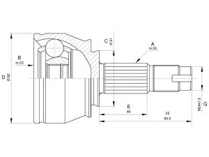 OPEN PARTS CVJ5651.10 jungčių komplektas, kardaninis velenas 
 Ratų pavara -> Sujungimai/komplektas
46308322, 46308519, 46308707, 51854039