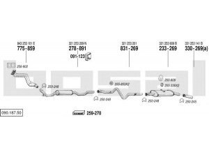 BOSAL 090.187.50 išmetimo sistema 
 Išmetimo sistema -> Išmetimo sistema, visa