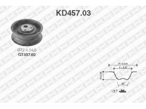 SNR KD457.03 paskirstymo diržo komplektas 
 Techninės priežiūros dalys -> Papildomas remontas
028198119, 068109243F, 6K0198005