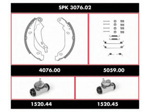 ROADHOUSE SPK 3076.02 stabdžių rinkinys, būgniniai stabdžiai 
 Stabdžių sistema -> Būgninis stabdys -> Stabdžių remonto rinkinys