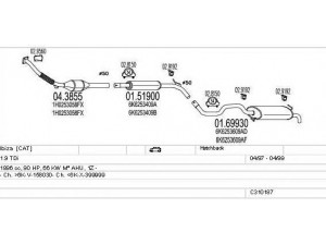 MTS C310187006417 išmetimo sistema 
 Išmetimo sistema -> Išmetimo sistema, visa