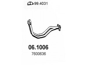 ASSO 06.1006 išleidimo kolektorius 
 Išmetimo sistema -> Išmetimo vamzdžiai
7600636, 7600836