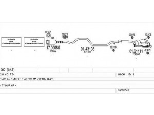 MTS C260775016390 išmetimo sistema 
 Išmetimo sistema -> Išmetimo sistema, visa