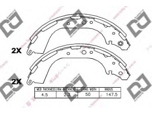 DJ PARTS BS1017 stabdžių trinkelių komplektas 
 Techninės priežiūros dalys -> Papildomas remontas
5861250410, 440600W725, 440600W726