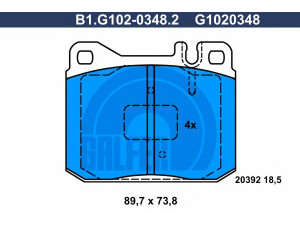GALFER B1.G102-0348.2 stabdžių trinkelių rinkinys, diskinis stabdys 
 Techninės priežiūros dalys -> Papildomas remontas
281 698 151, 281 698 151 A, 281 698 151 B