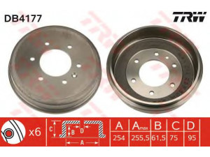 TRW DB4177 stabdžių būgnas 
 Stabdžių sistema -> Būgninis stabdys -> Stabdžių būgnas
0091118872, 91118872, 568061, 91118872