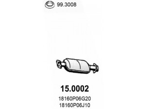 ASSO 15.0002 katalizatoriaus keitiklis 
 Išmetimo sistema -> Katalizatoriaus keitiklis
18160P06G20, 18160P06J10