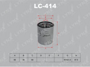LYNXauto LC-414 alyvos filtras 
 Techninės priežiūros dalys -> Techninės priežiūros intervalai
1535505, 1699522, 3396825, 3803268