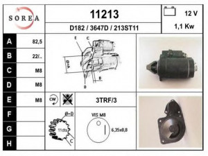 EAI 11213 starteris 
 Elektros įranga -> Starterio sistema -> Starteris
46235257