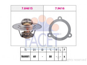 FACET 7.8461 termostatas, aušinimo skystis 
 Aušinimo sistema -> Termostatas/tarpiklis -> Thermostat