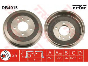 TRW DB4015 stabdžių būgnas 
 Stabdžių sistema -> Būgninis stabdys -> Stabdžių būgnas
34211102126, 34211116943, 34211158559