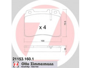 ZIMMERMANN 21153.160.1 stabdžių trinkelių rinkinys, diskinis stabdys 
 Techninės priežiūros dalys -> Papildomas remontas
002 420 1920, 002 420 3720, 005 420 0120