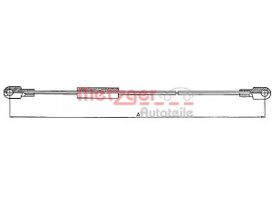 METZGER 10.812 trosas, stovėjimo stabdys 
 Stabdžių sistema -> Valdymo svirtys/trosai
1229785, 12297859