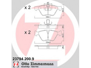 ZIMMERMANN 23794.200.9 stabdžių trinkelių rinkinys, diskinis stabdys 
 Techninės priežiūros dalys -> Papildomas remontas
34 11 6 769 099, 34 11 6 769 100