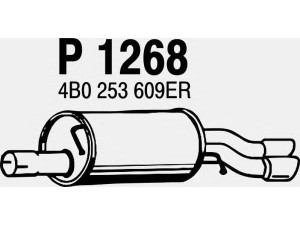 FENNO P1268 galinis duslintuvas 
 Išmetimo sistema -> Duslintuvas
4B0253609DF, 4B0253609DL, 4B0253609ER