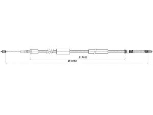 JURID 431289J trosas, stovėjimo stabdys 
 Stabdžių sistema -> Valdymo svirtys/trosai
4745G1, 96032564, 4745G1, 96032564