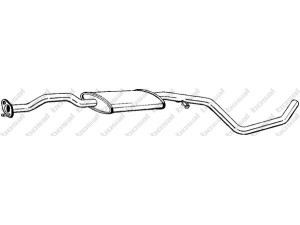 BOSAL 285-619 vidurinis duslintuvas 
 Išmetimo sistema -> Duslintuvas
1019404, 1101694, 6812199, 7180941