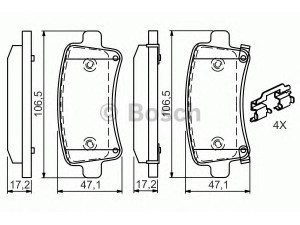 BOSCH 0 986 494 668 stabdžių trinkelių rinkinys, diskinis stabdys 
 Techninės priežiūros dalys -> Papildomas remontas
1605179, 95514644, 16 05 179, 95514644