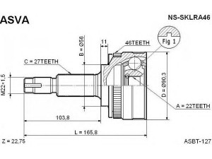 ASVA NS-SKLRA46 jungčių komplektas, kardaninis velenas 
 Ratų pavara -> Sujungimai/komplektas