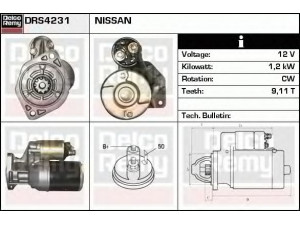 DELCO REMY DRS4231 starteris 
 Elektros įranga -> Starterio sistema -> Starteris
M2T25871, M2T52781, 23300-06W61