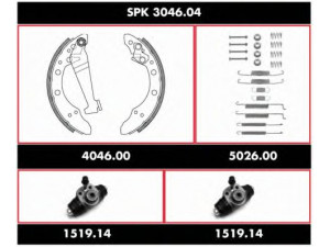 REMSA SPK 3046.04 stabdžių rinkinys, būgniniai stabdžiai 
 Stabdžių sistema -> Būgninis stabdys -> Stabdžių remonto rinkinys