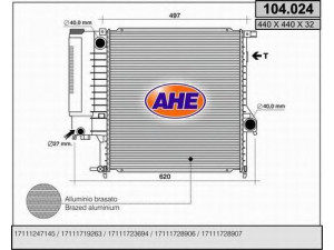 AHE 104.024 radiatorius, variklio aušinimas 
 Aušinimo sistema -> Radiatorius/alyvos aušintuvas -> Radiatorius/dalys
17111247145
