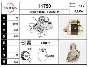 EAI 11750 starteris
M2T48081, M3T42781, MD162838, 3610021770