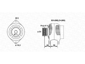 MAGNETI MARELLI 943355162010 kintamosios srovės generatorius 
 Elektros įranga -> Kint. sr. generatorius/dalys -> Kintamosios srovės generatorius