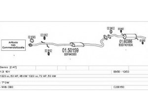 MTS C200150000232 išmetimo sistema 
 Išmetimo sistema -> Išmetimo sistema, visa