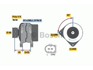 BOSCH 0 124 515 035 kintamosios srovės generatorius 
 Elektros įranga -> Kint. sr. generatorius/dalys -> Kintamosios srovės generatorius
1516487R, 074 903 025 N, 074 903 025 NX