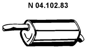 EBERSPÄCHER 04.102.83 galinis duslintuvas 
 Išmetimo sistema -> Duslintuvas
1 140 459, 1 141 306, 1 146 863