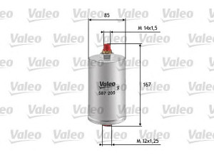 VALEO 587205 kuro filtras 
 Filtrai -> Kuro filtras
5025105, 0014778701, 0024771301