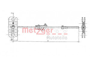 METZGER 17.0581 trosas, stovėjimo stabdys 
 Stabdžių sistema -> Valdymo svirtys/trosai
GA5R44150C, GJ2144150